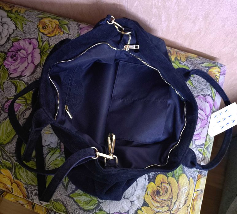 Шикарна сумка з натуральної замші італійського виробництва Vera Pelle