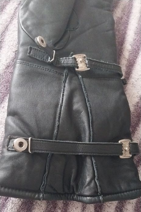 Мотоперчатки  кожаные  длинные