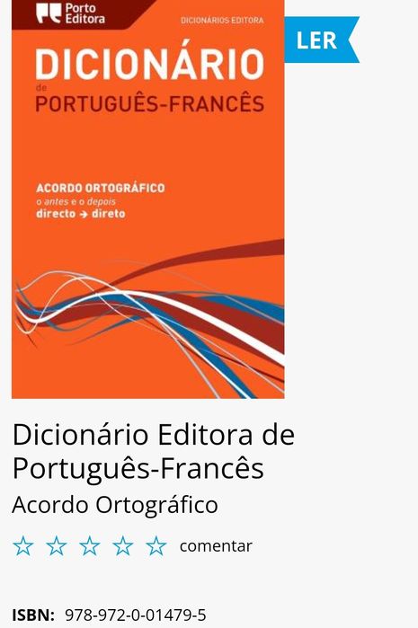 Dicionário português francês Porto Editora