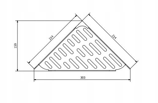 Półka prysznicowa, narożna, metal, kosz
