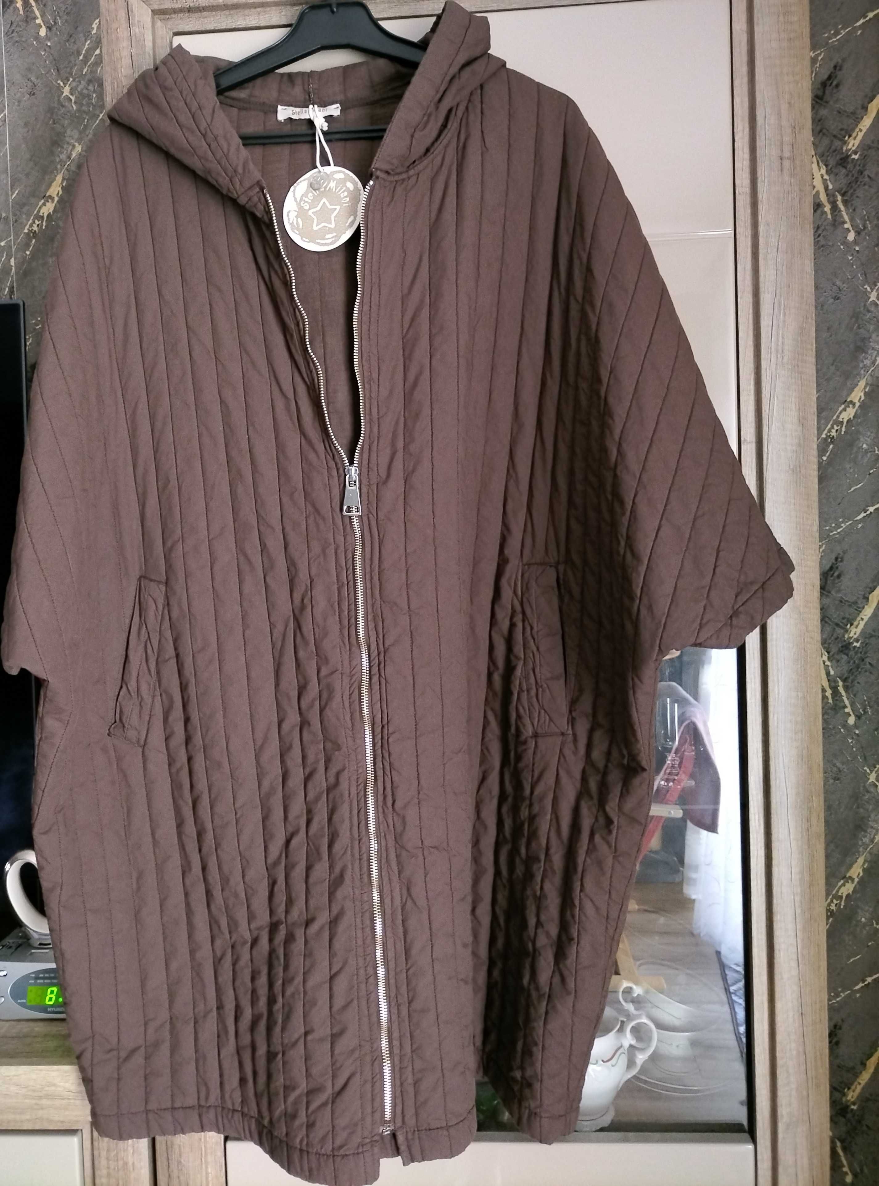 Narzutka, kolor mokka, oversize