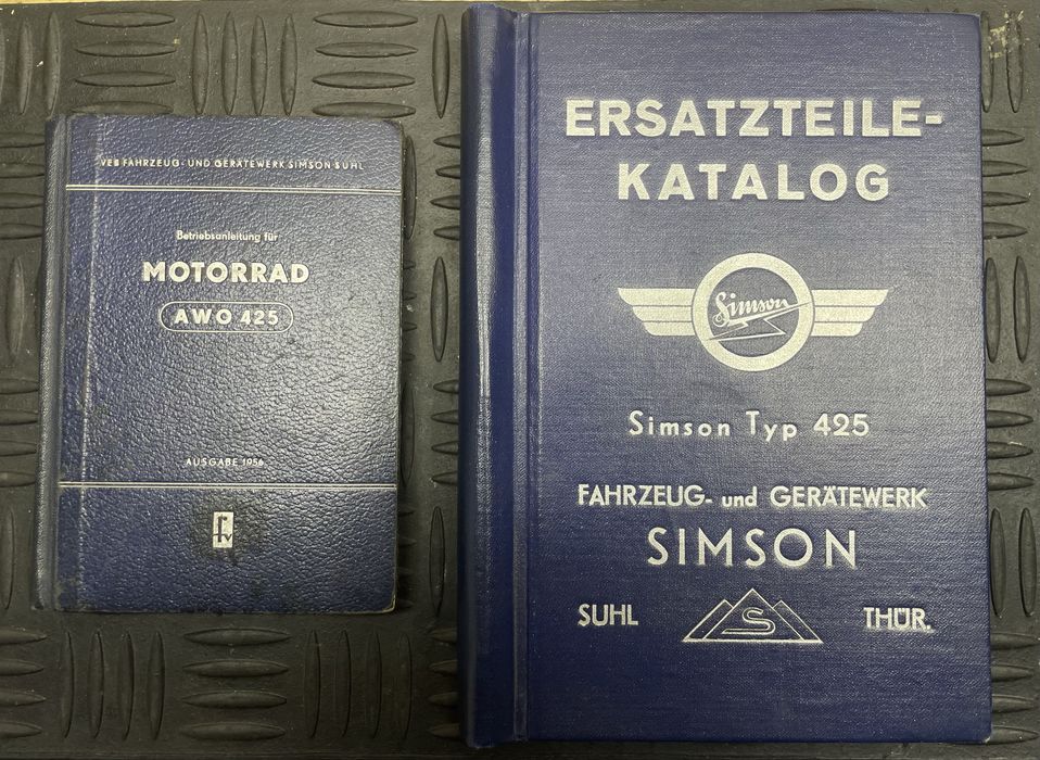 Simson AWO 425T rok 1956 Instrukcja Książka Serwisowa Katalog Części