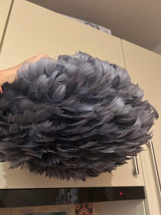 Abażur z piór szary nieużywany