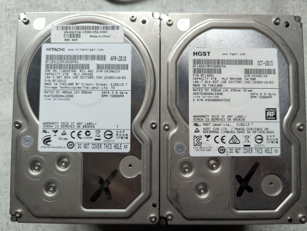 Жорсткі диски HDD Hitachi HGST SATA 2 та 4 gb не робочі