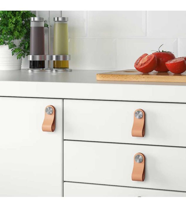 Conjunto 7 puxadores pele IKEA Östernäs