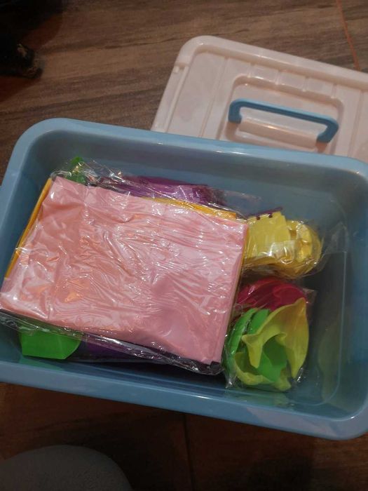 Piasek Kinetyczny 3KG Piaskownica Basen Foremki Zestaw XXL