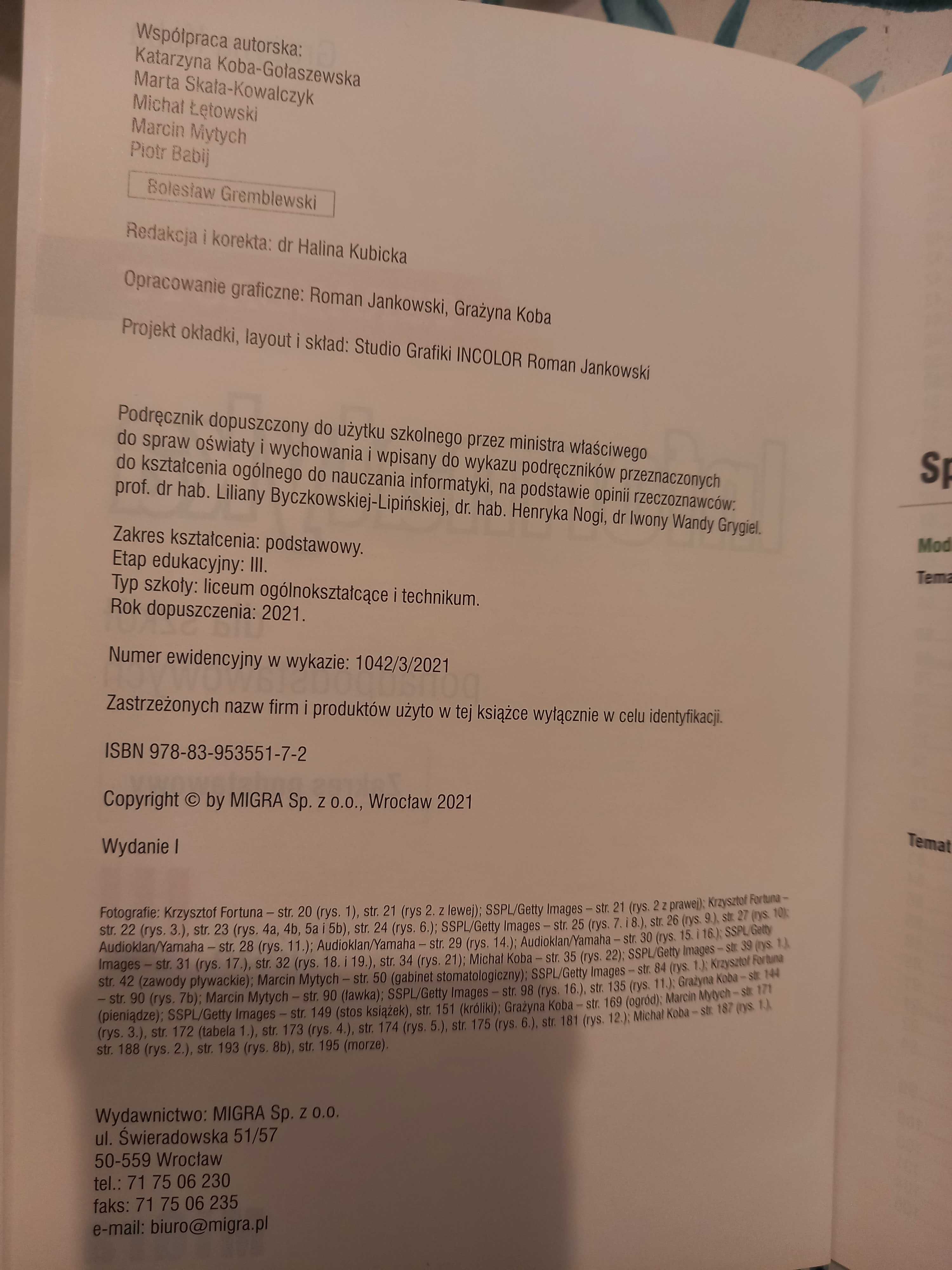 Informatyka podręcznik klasa 3 Teraz BAJTY