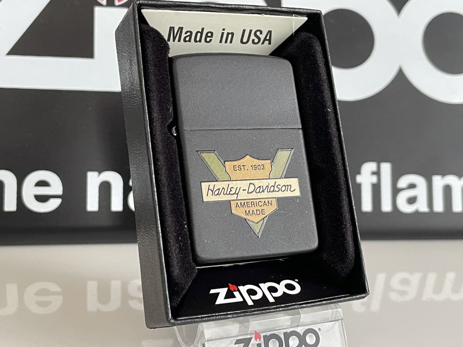 Zapalniczka Zippo 1990 Harley Davidson American Made, Black Matte