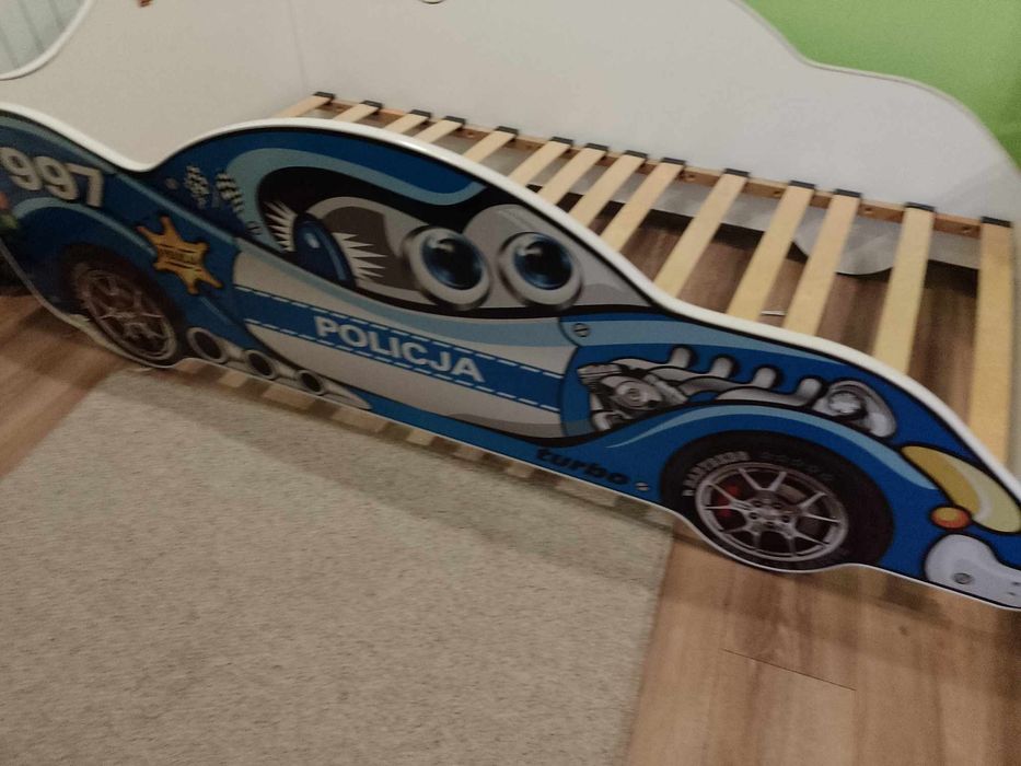 Duże Łóżko dziecięce policja, samochód stan idealny