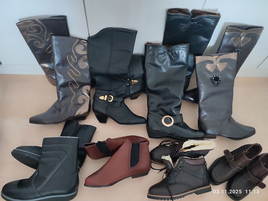 Сапоги жіночі зимові, демісезоні, шкіряні, нові