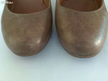Janet d. deichmann buty pantofle damskie czółenka beżowe skóra roz. 36