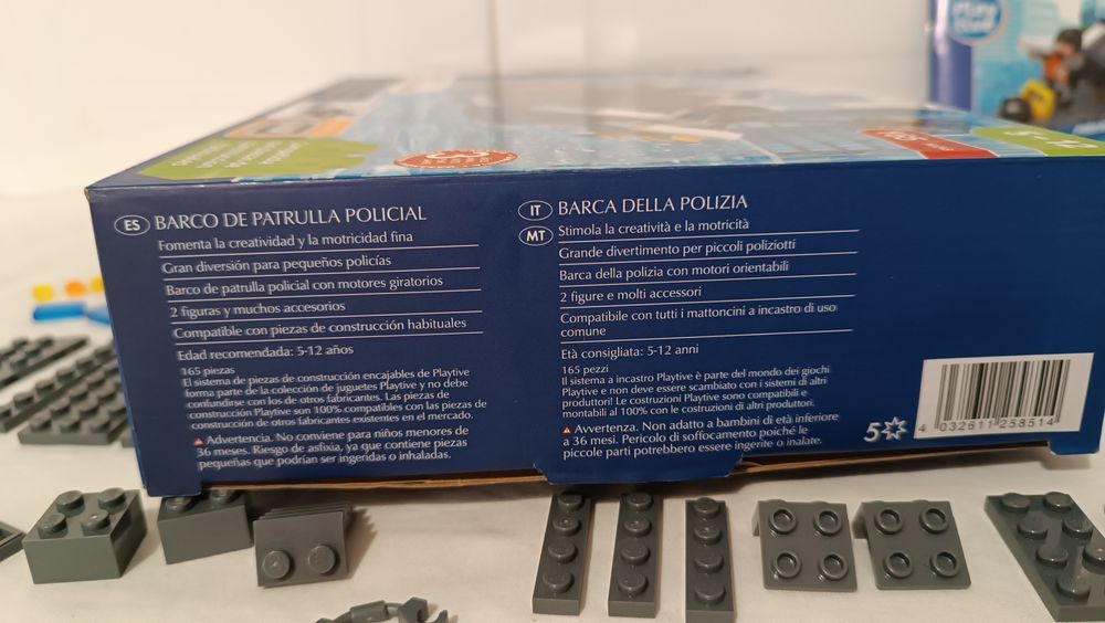 Barco de patrulha policial Play Tive. 5 a 12 Anos. Completo