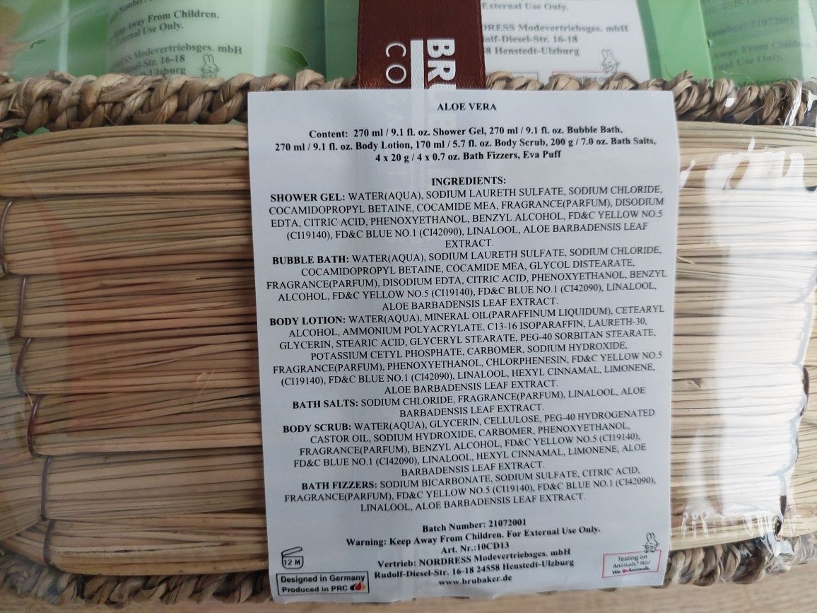 Mega zestaw kosmetyków Brubaker, Aloe Vera (płyn, żel, sole)