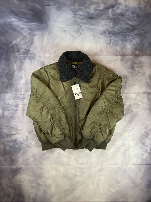 Zara MA-1 Bomber Jacket Khaki Washed Новий Бомбер Зара Л розмір