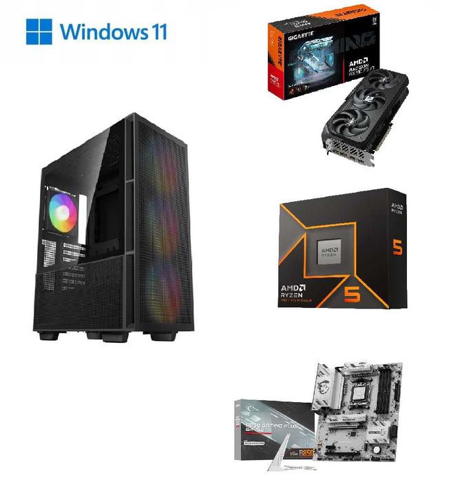 HIT! Komputer Gamingowy Ryzen 5 9600X RAM 32GB DDR5 RX 9070 XT Win11