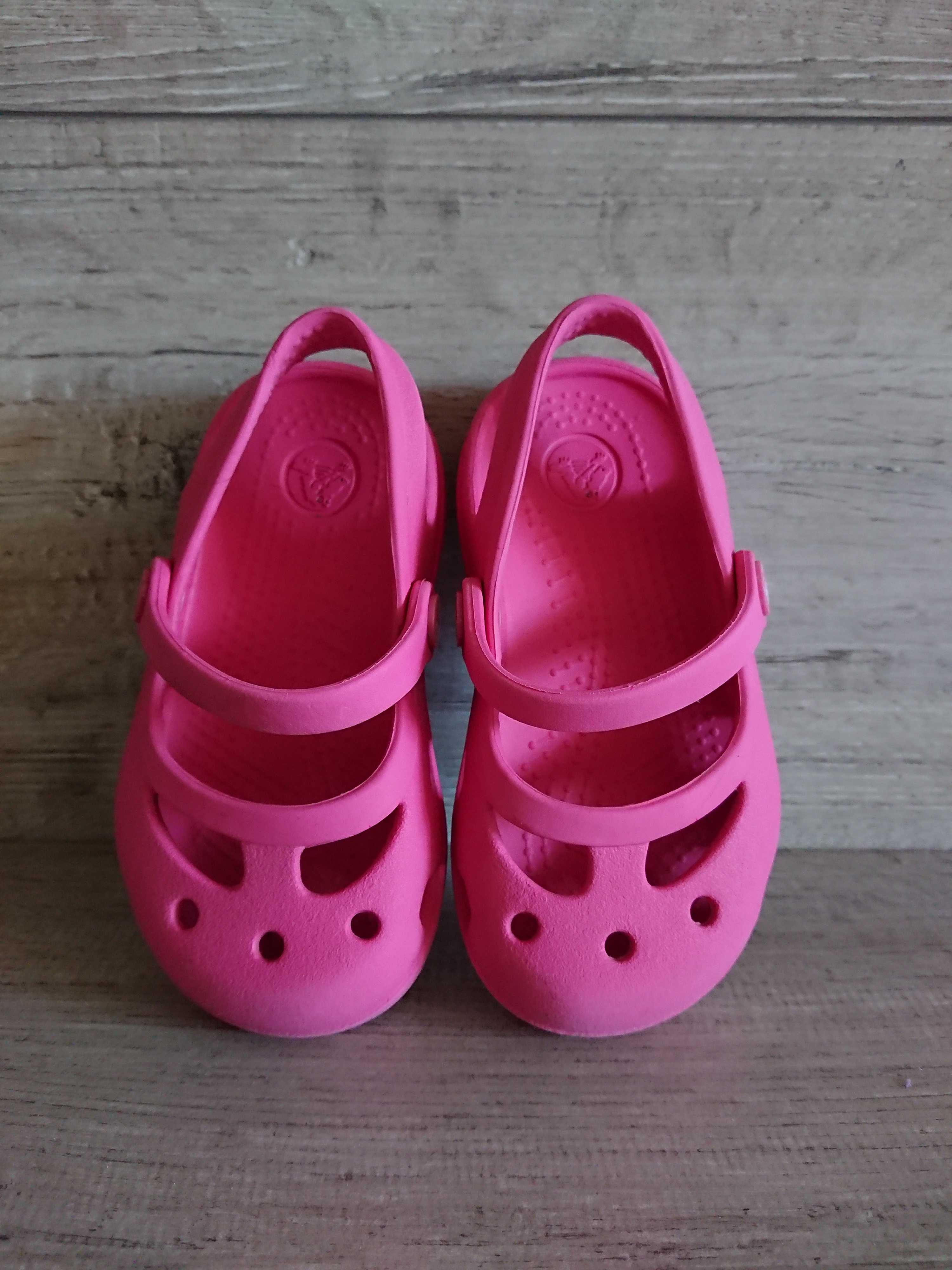 Шлепки шлепанцы Крокс Crocs Frosen Anna Elsa C 6-7 23-24р 15 см