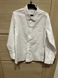 Koszula chłopięca, długi rękaw, biała, rozmiar 134.