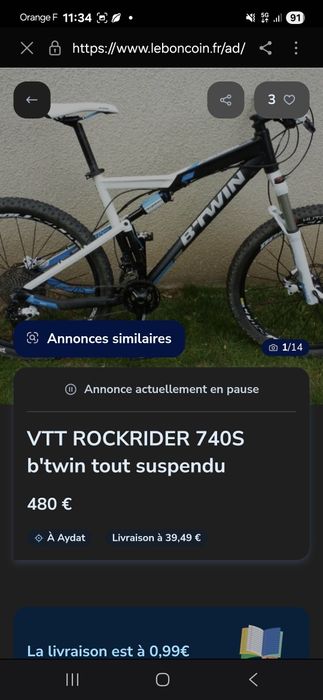 Vtt homen rockrider décathlon