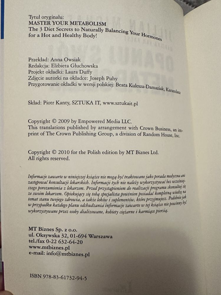 Opanuj swój metabolizm.  Jillian Michaels