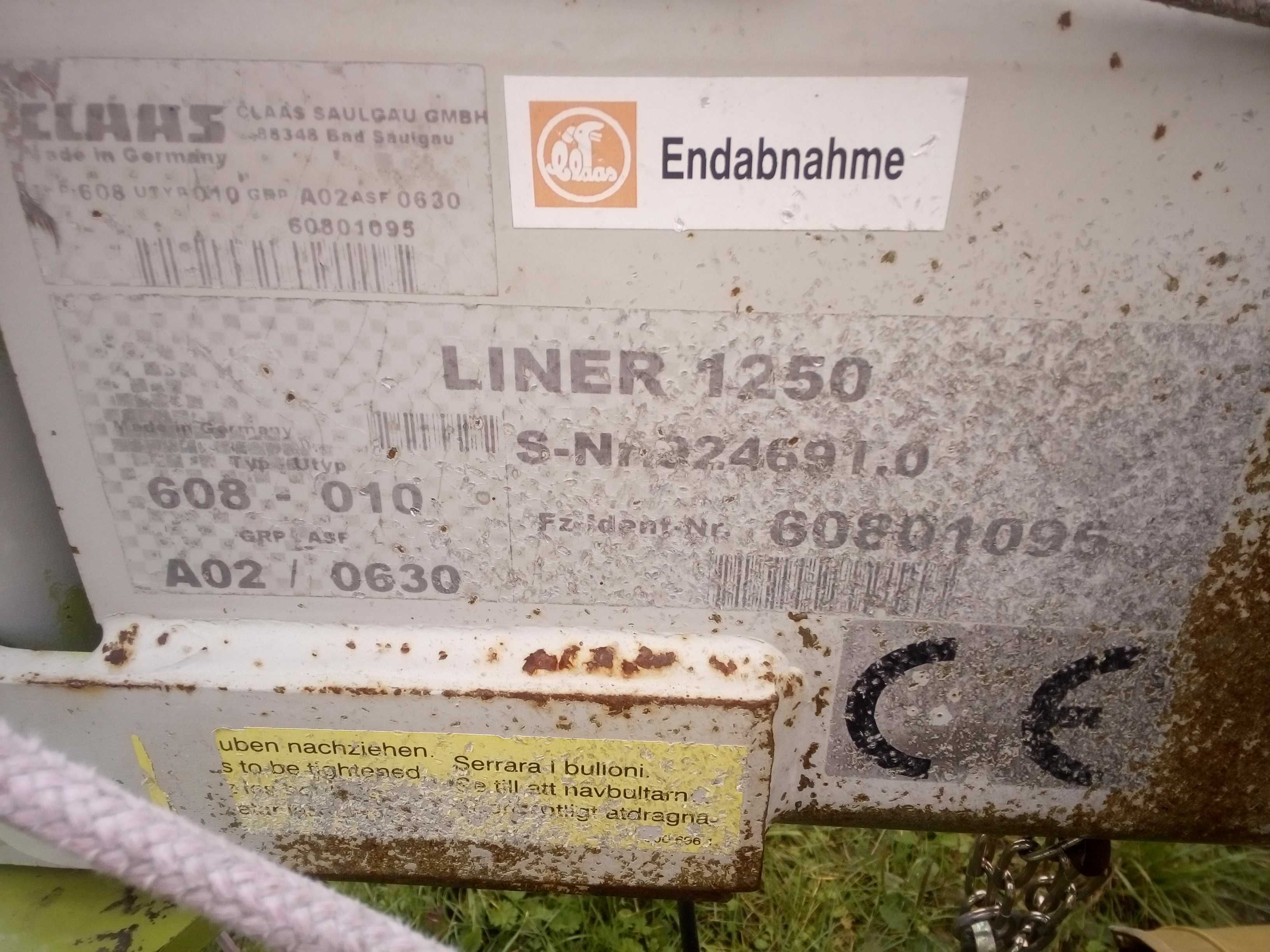 zgrabiarka claas liner 1550/1250 profil przegrabiarka class