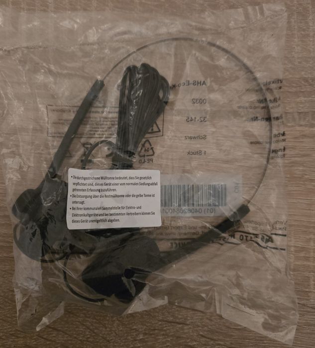 Słuchawki NOWE nauszne czarne, złącze miniJack (Jack 3,5mm)