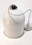 Candeeiro de Teto / Suspensão em Vidro Branco com Efeito Bolha