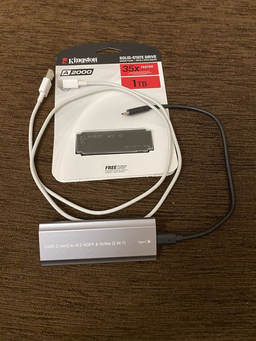 Внешний+внутренний SSD m2 Kingston 1 TB