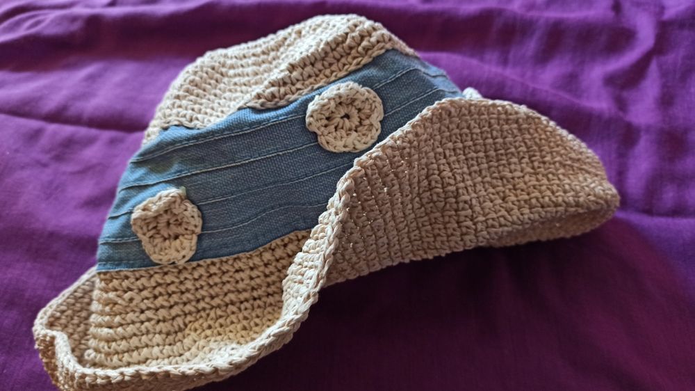 Kapelusz letni w pasy M z dużym rondem lato