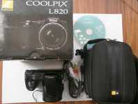 Компактная фотокамера Nikon COOLPIX L820 в идеале. Комплект + кейс