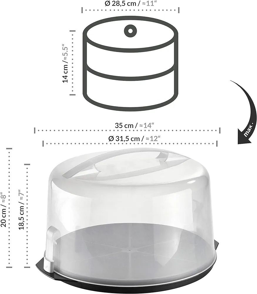 Gryzzly pojemnik na dużego torta 2w1 talerz, taca na przekąski