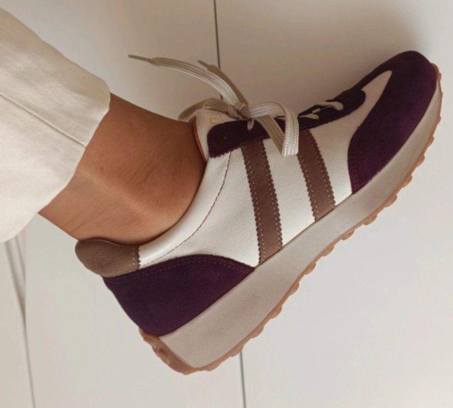 Ténis casual em pele e camurça bordeaux tam 39/40-Fabricado Portugal