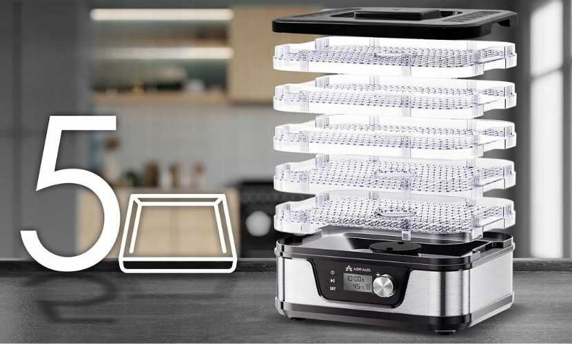 Suszarka 600W do warzyw, owoców i grzybów timer regulacja temperatury