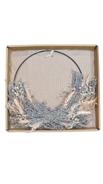 Wieniec z roślin suszonych ozdoba drzwi 28,5 x 28,5 cm