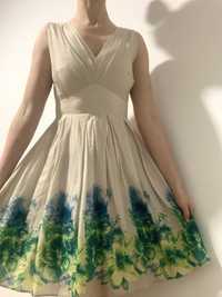 Sukienka damska wiskoza beżowa Orsay 36
