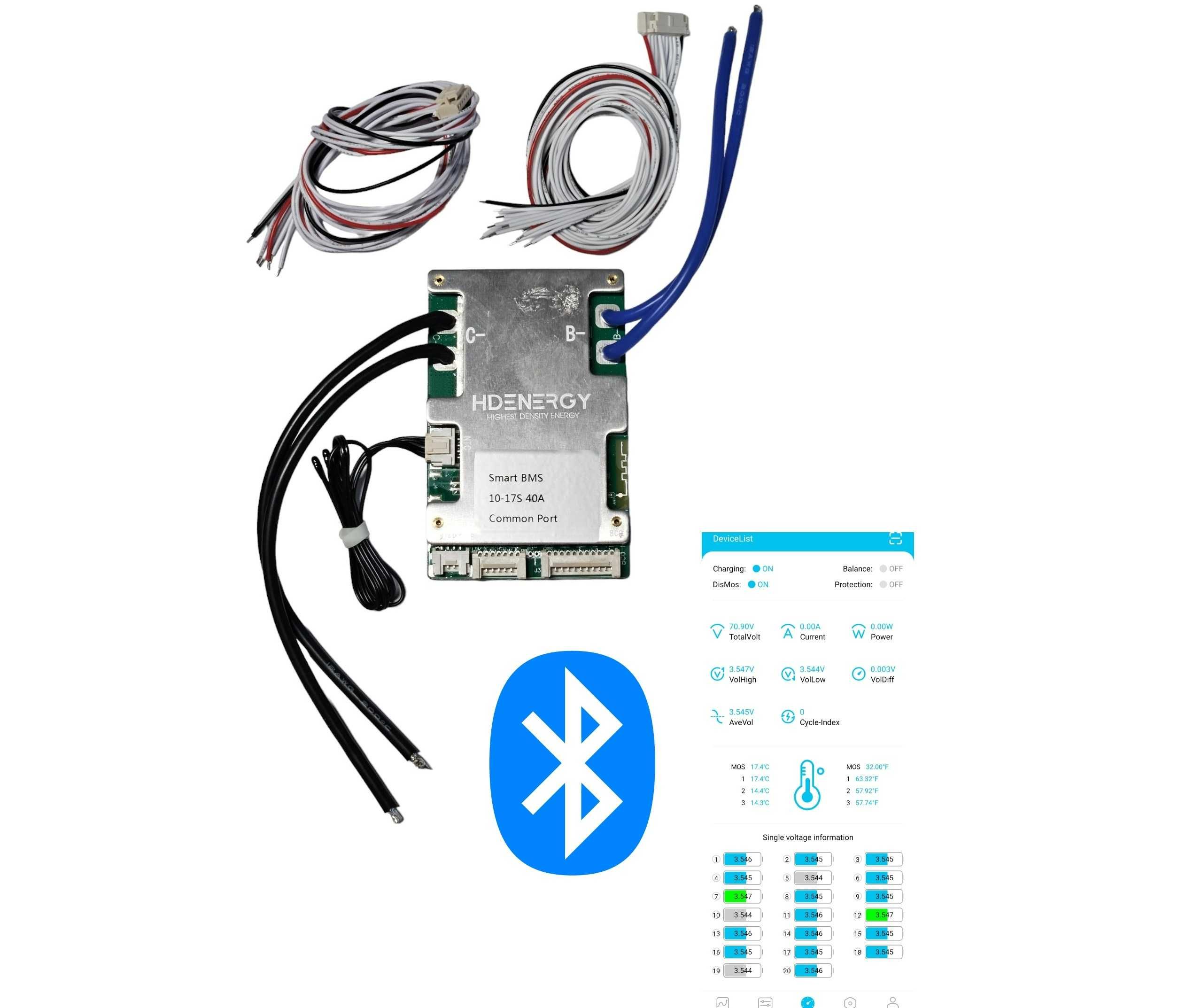 HIT! HD ENERGY SMART BMS 40A 10S 12S 13S 14S 15 16S 36V/48V/52V/60V