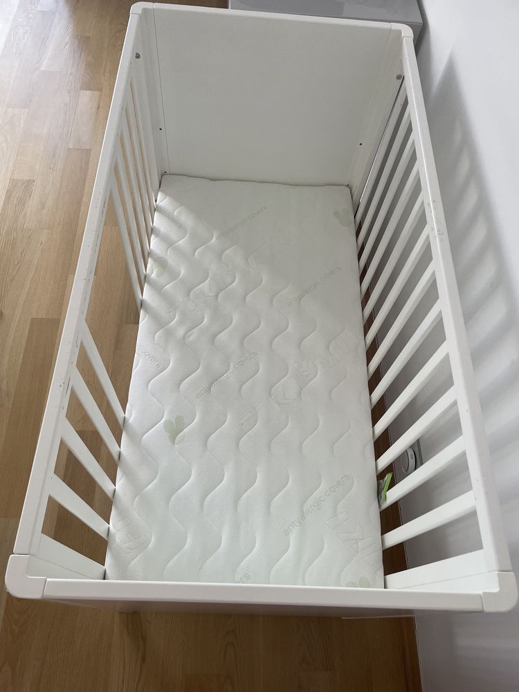 Łóżeczko woodies smooth cot 120x60 i materac fiki miki antyalergic