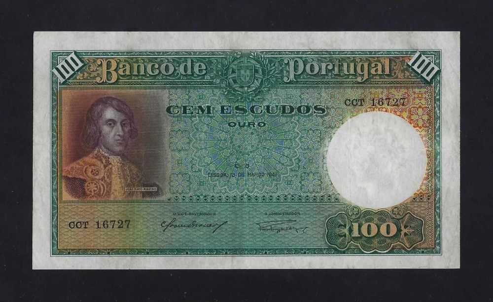 NOTA Portugal 100 Escudos 1941 P-150 VF++