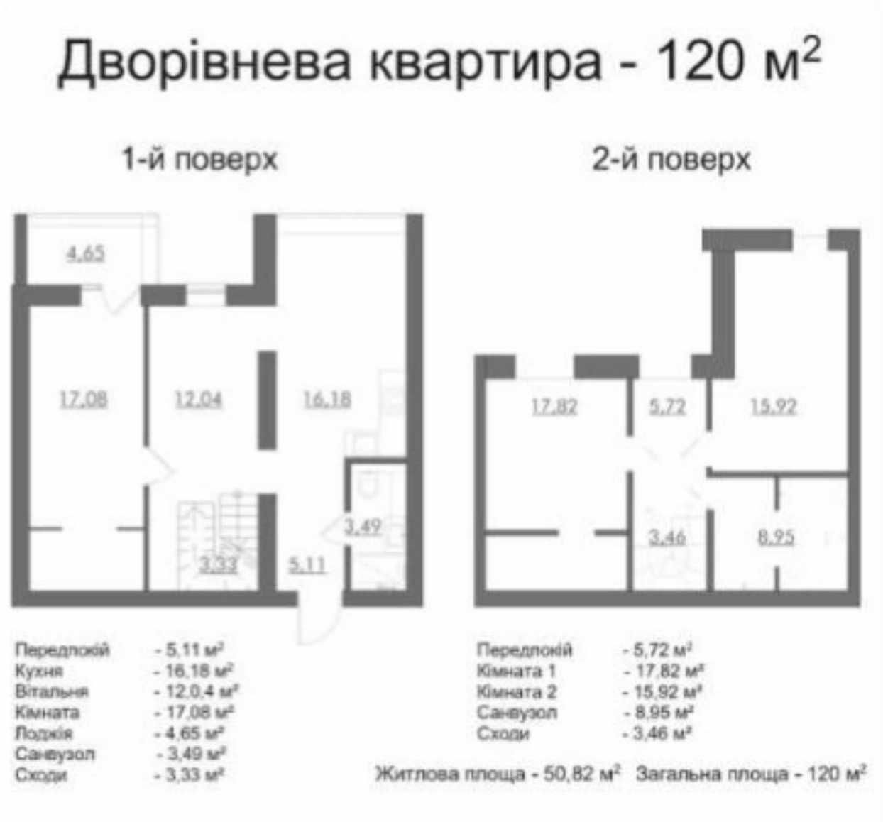 БЕЗ% Продаж 2-рівневої квартири в ЖК Desna Park Residence