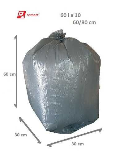 worki 60 litrów domowe worki do kosza 10 sztuk na rolce - 10 rolek
