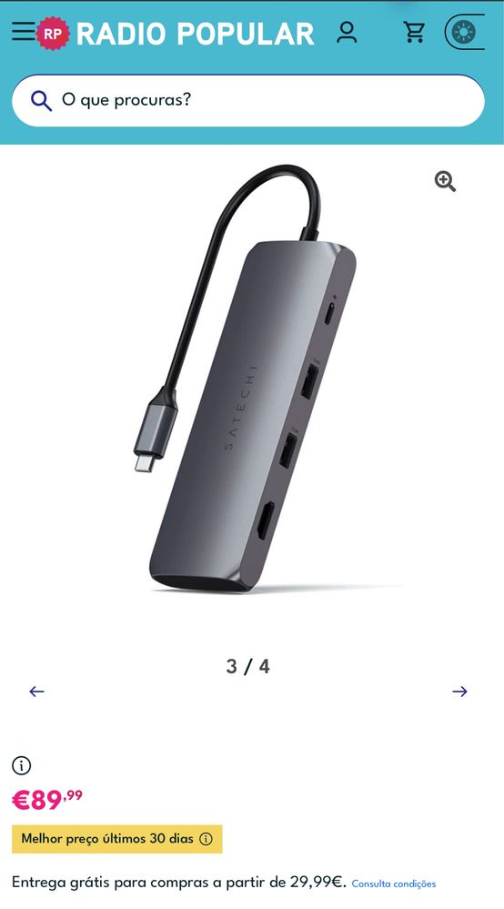 HUB ADAPTADOR SATECHI USB-C  c/porta SSD M.2 nvme novo fatura/garantia