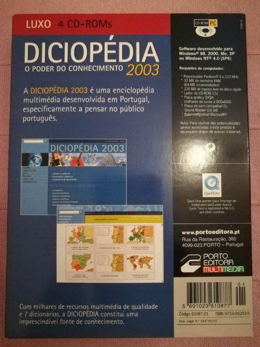 Diciopedia 2003 - enciclopédia multimédia - versão luxo - 4 CDs