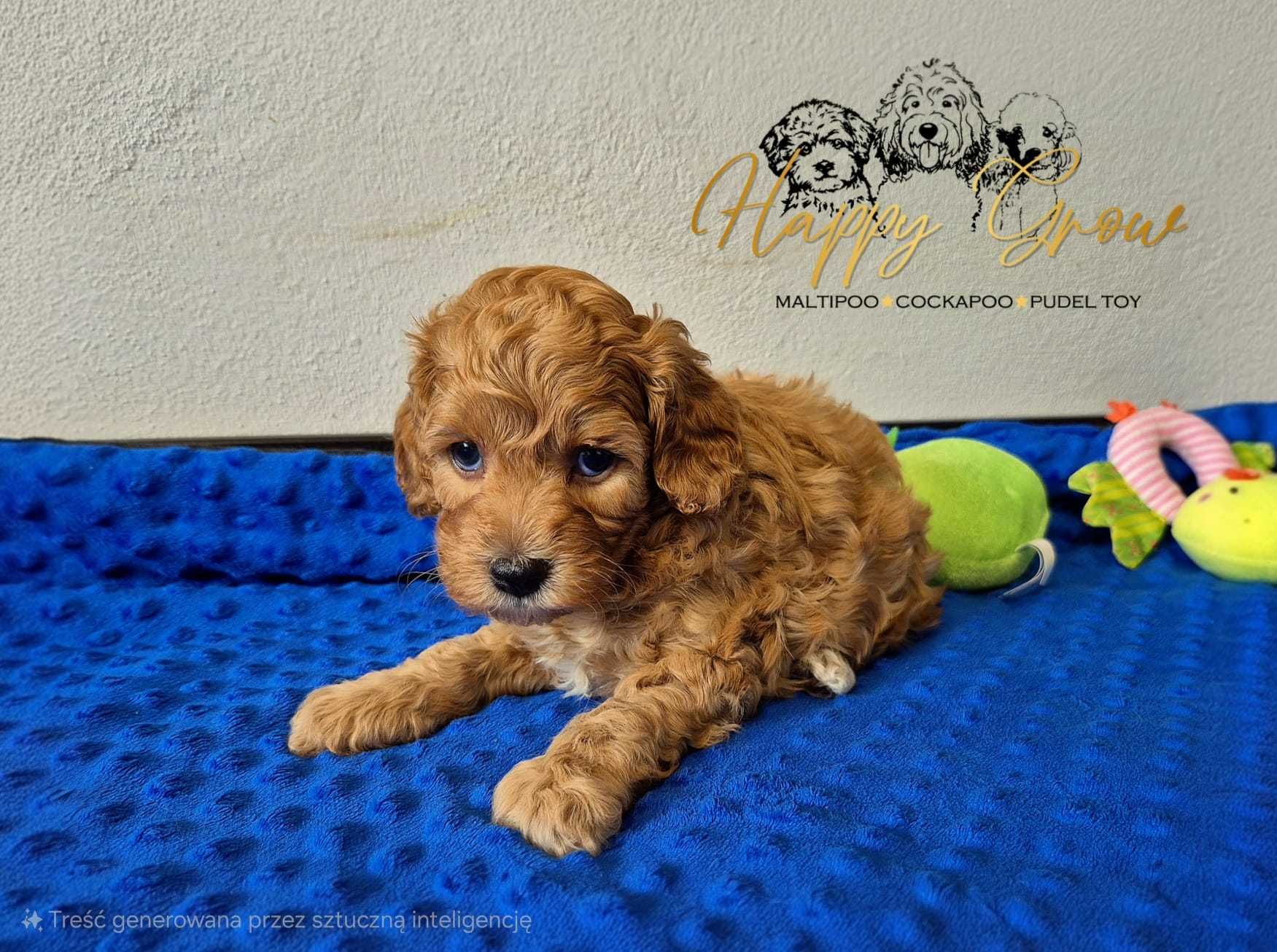 Pudel cockapoo piękny piesek red