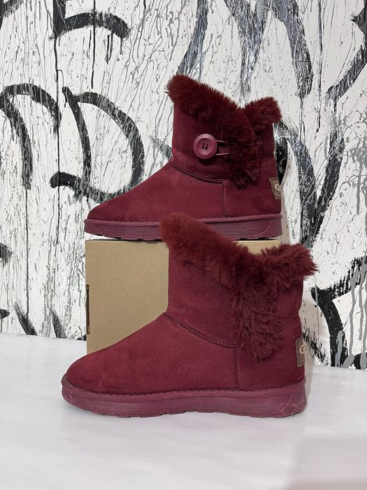 Жіночі теплі ugg, теплі, бордові, повсякденні, зимові, зручні