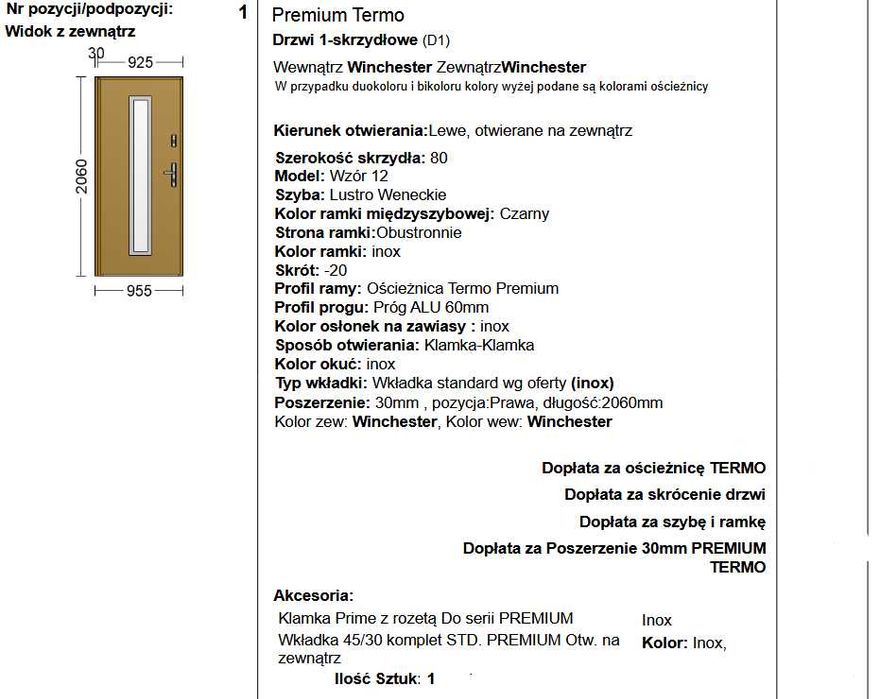 Drzwi Wikęd Premium Termo Winchester