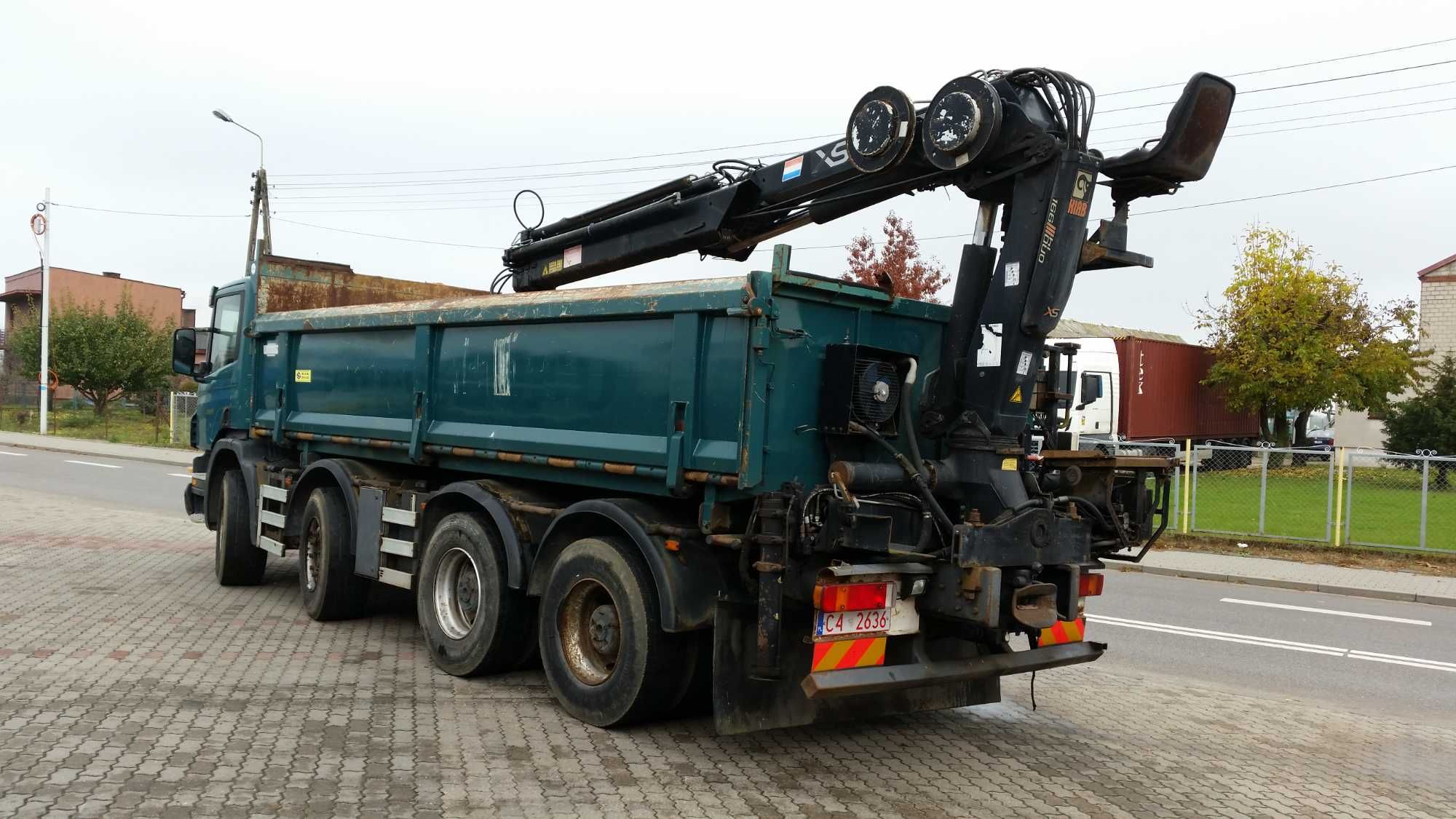 SCANIA P380 ,wywrotka, HDS HIAB 166 -RADIO, 8X4 ,