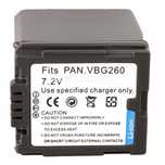 Bateria Panasonic VBG-260 PVGS80 PVGS83 2500mAh