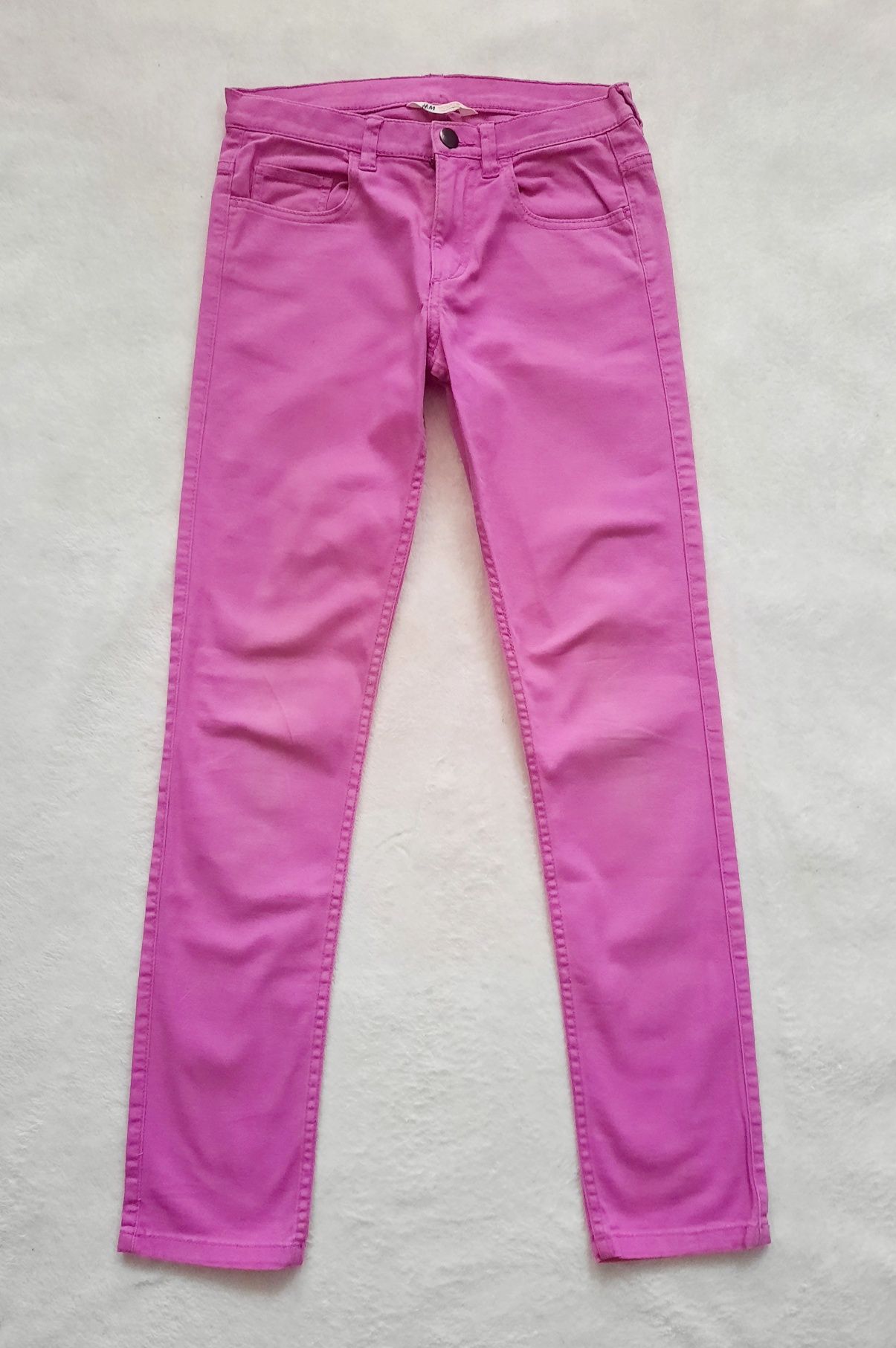 Spodnie jeansy elastyczne H&M 158 różowe