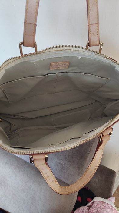 Duża torba LV elementy ze skóry naturalnej