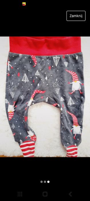 Komplet body i pajacyk świąteczny