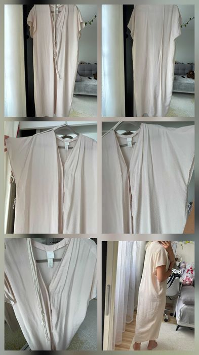 Damska koszulowa sukienka H&M rozpinana narzutka luzna midi XS uniwers